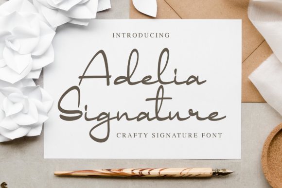 Adelia Signature: A Charming Handwritten Font for Crafters